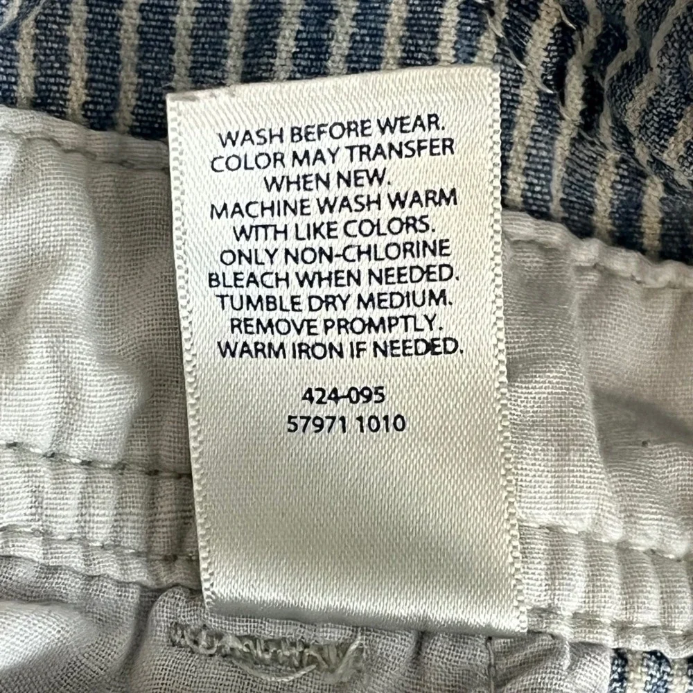 OshKosh Bgosh Kids Hickory Stripe Denim Overalls Blue White Shortalls Bibs